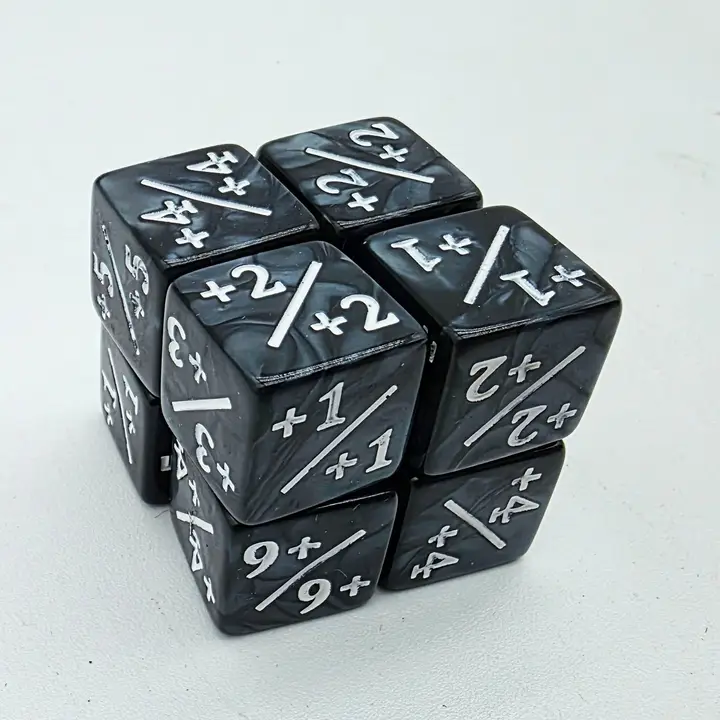 +1/+1 Pearl Black with White Counters For Magic - Set of 8