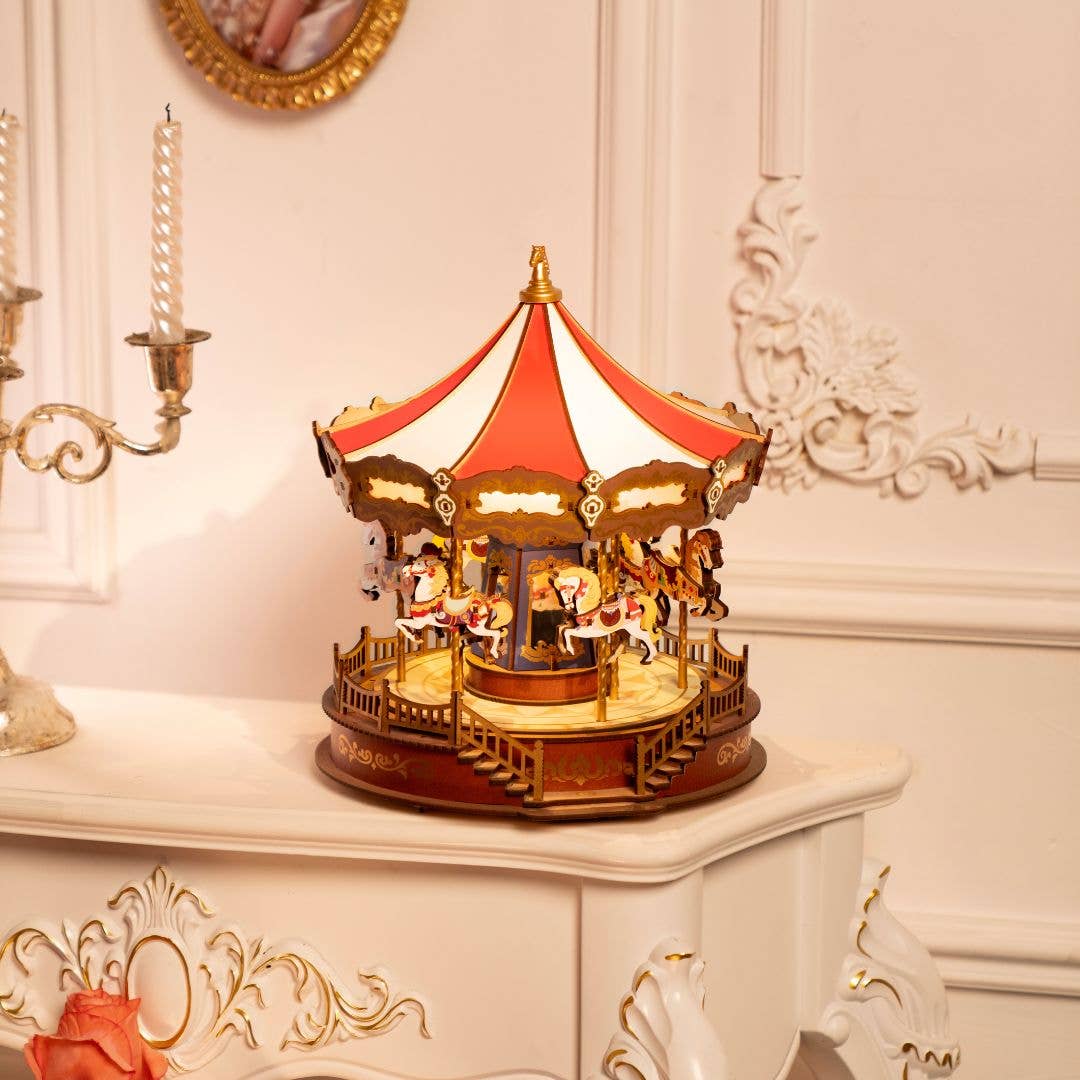 3D Wooden Puzzle: Classic Carousel - Image 6