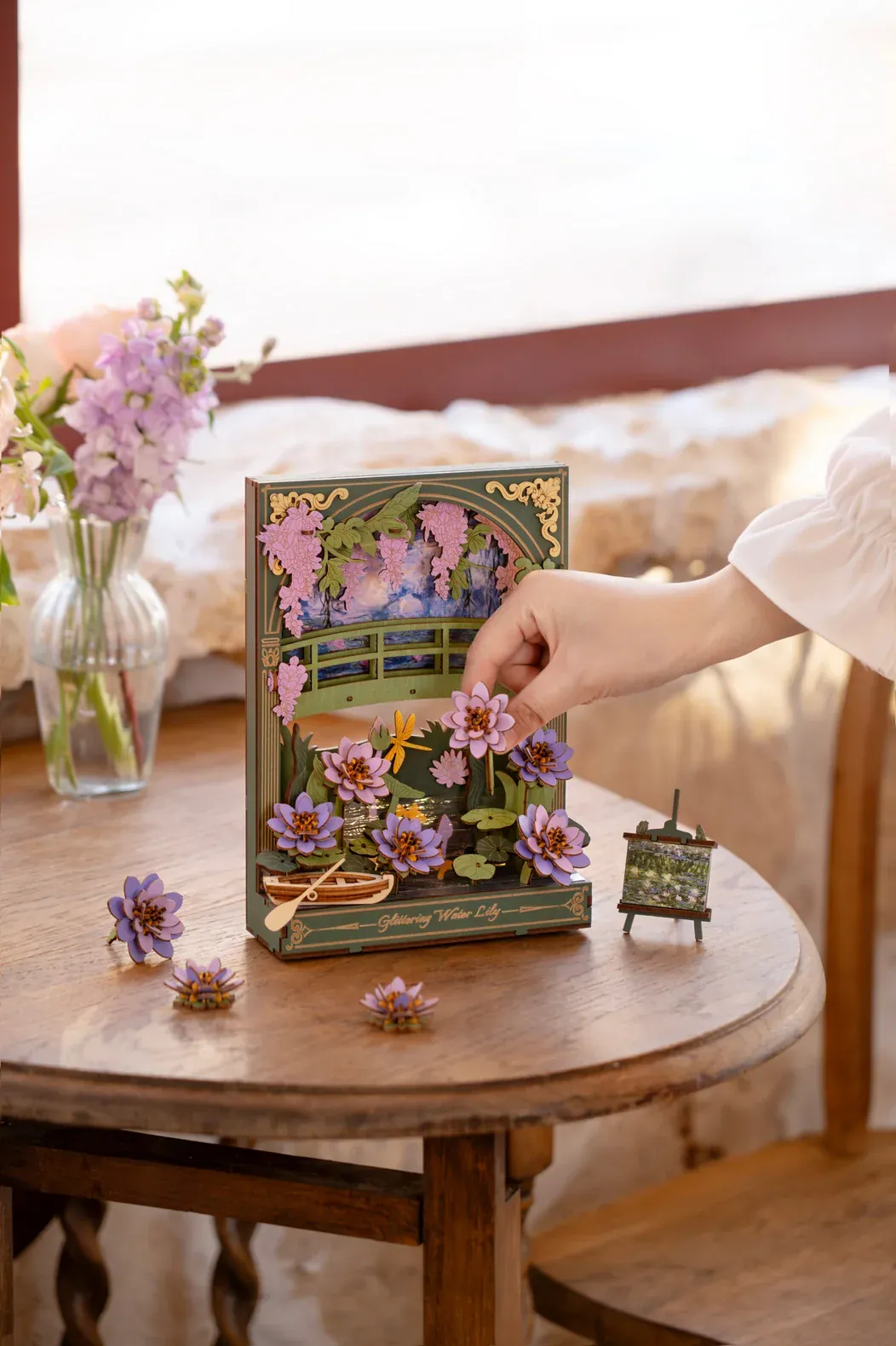 3D Wooden Puzzle: Glittering Water Lily - Image 3