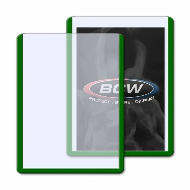 BCW: 3x4 Topload Card Holder - Green Border - Image 2