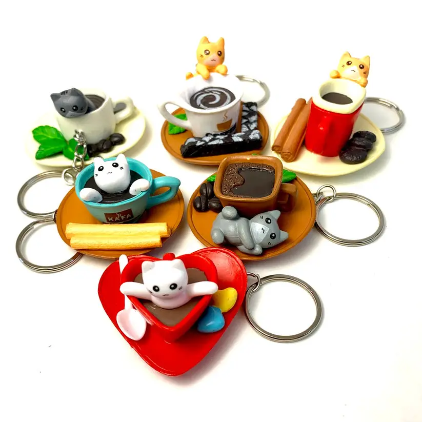 Cafe Cat Keychain (Random Design)