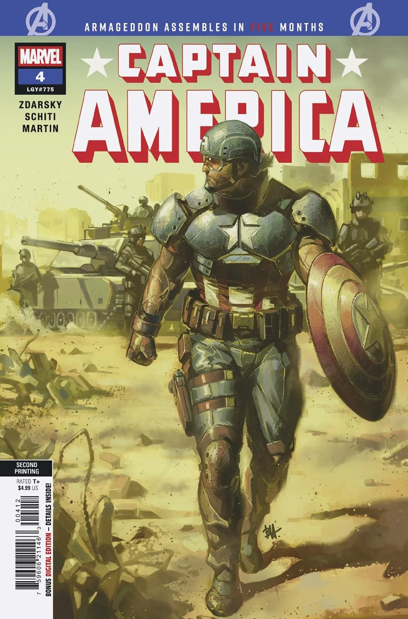 CAPTAIN AMERICA #4 BEN HARVEY 2ND PRINTING VARIANT