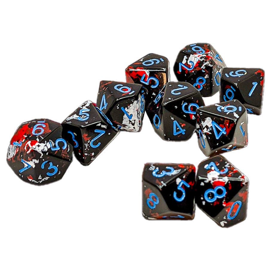Chessex: d10clamshell 10ct - Brush, Dark Side