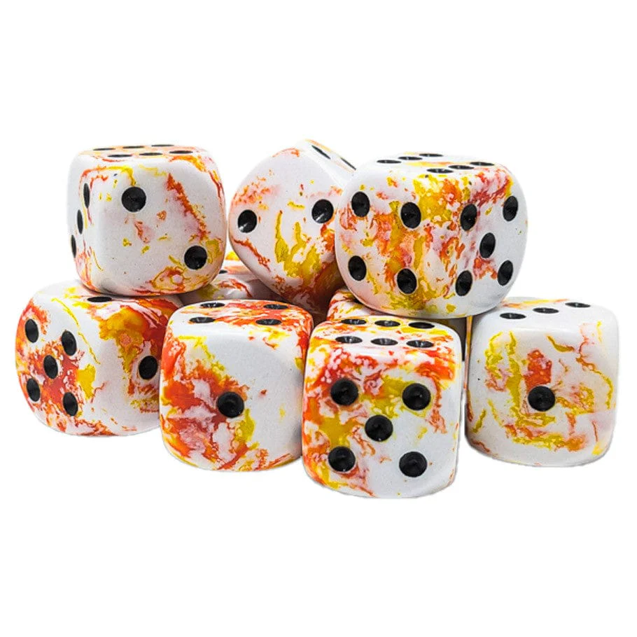Chessex: d6Cube 12ct - 16mm Brush, Sunrise