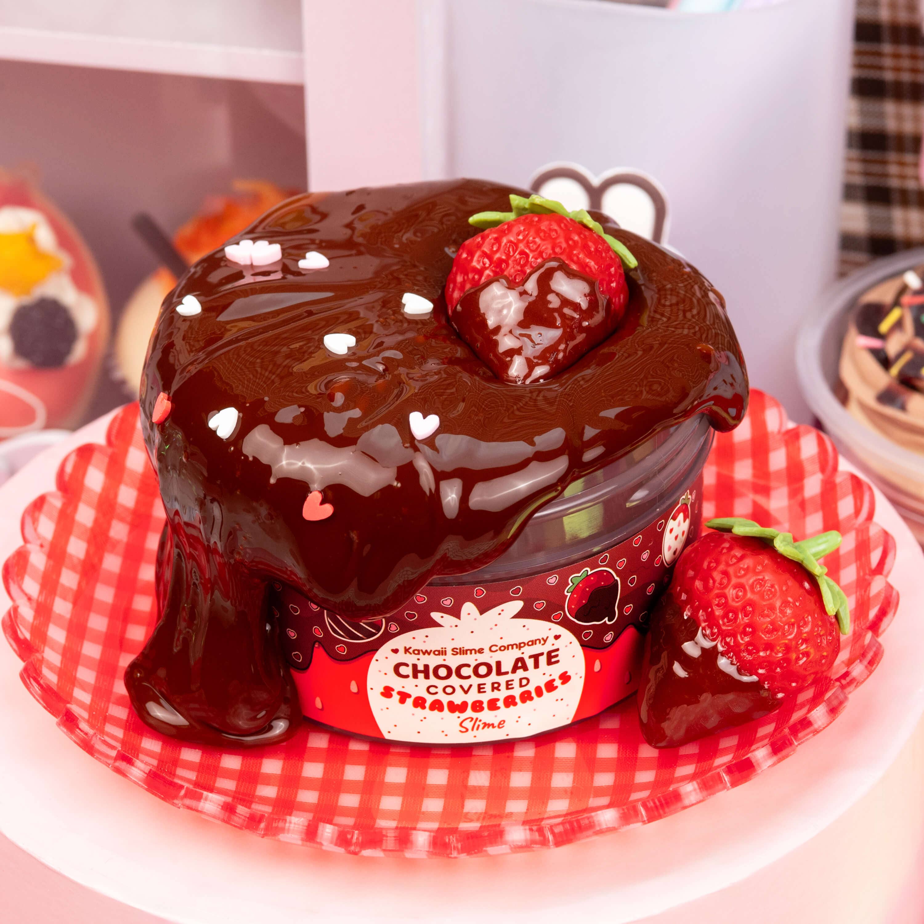Chocolate Covered Strawberries Glossy Slime - Image 3