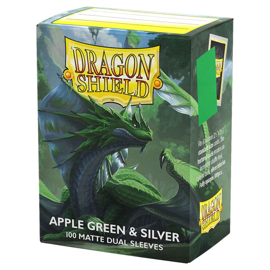 Dragon Shield: Dual Matte Deck Protector 100ct - Apple Green & Silver