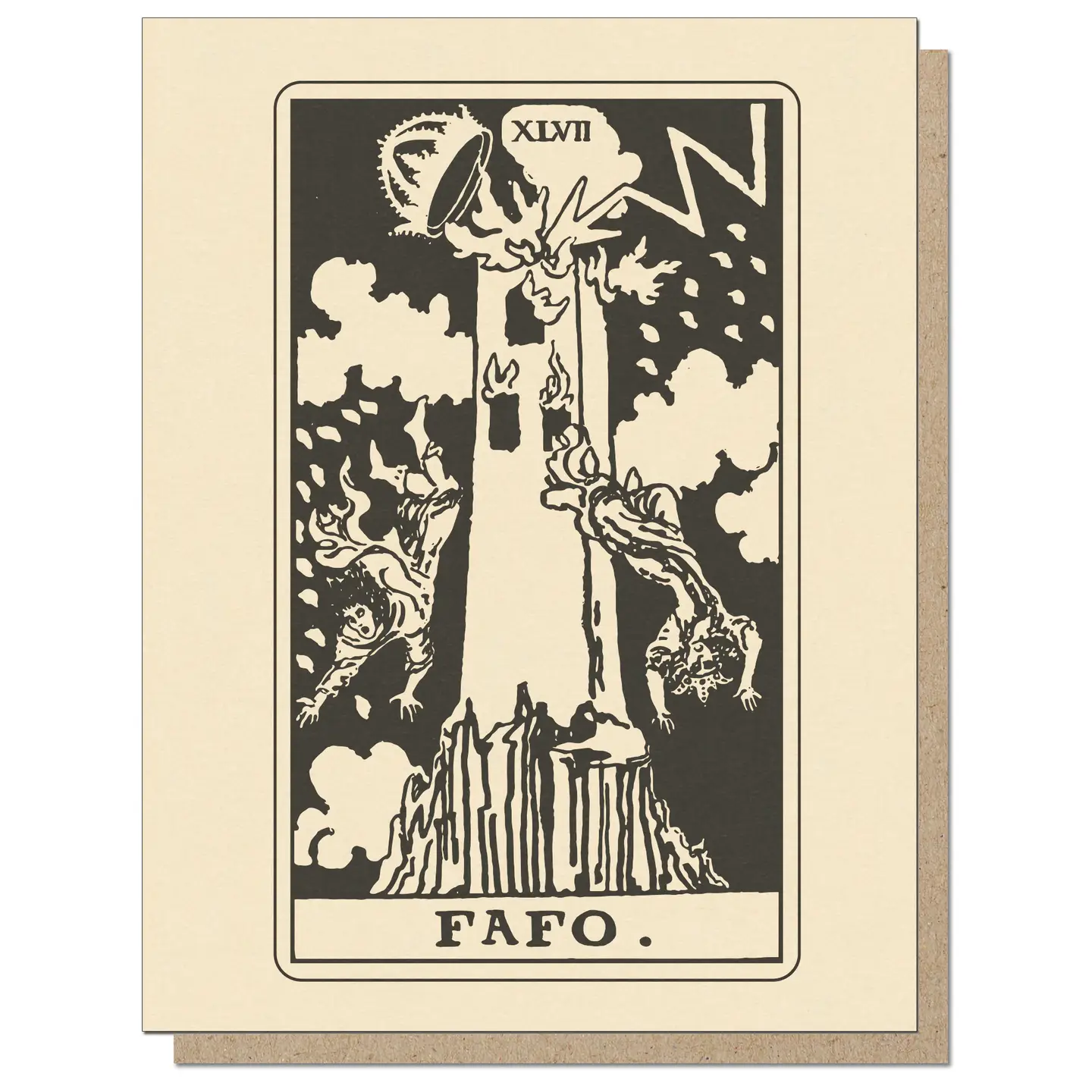 FAFO Tower Tarot Greeting Card