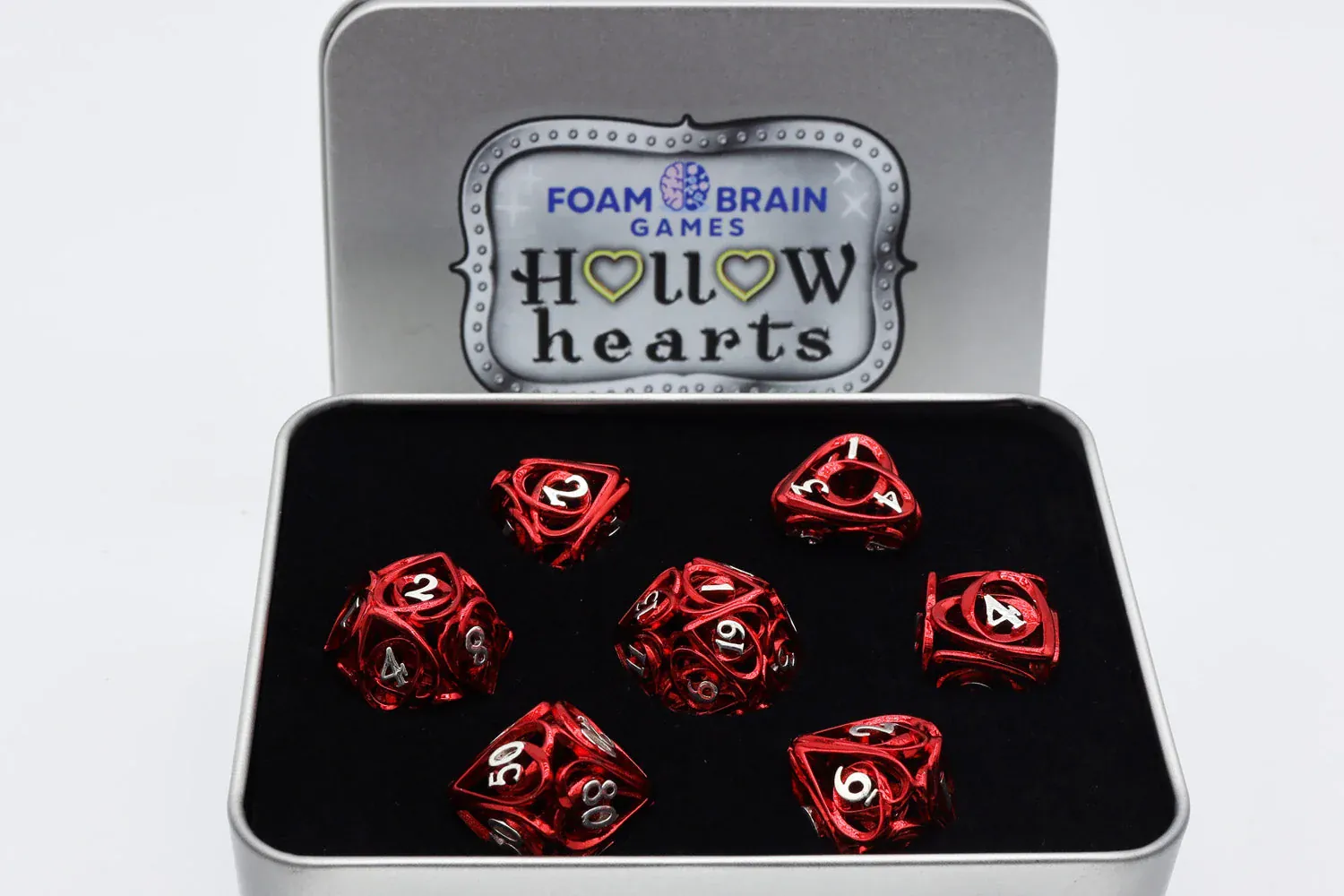 Hollow Hearts: Red - Hollow Metal RPG Dice Set - Image 8