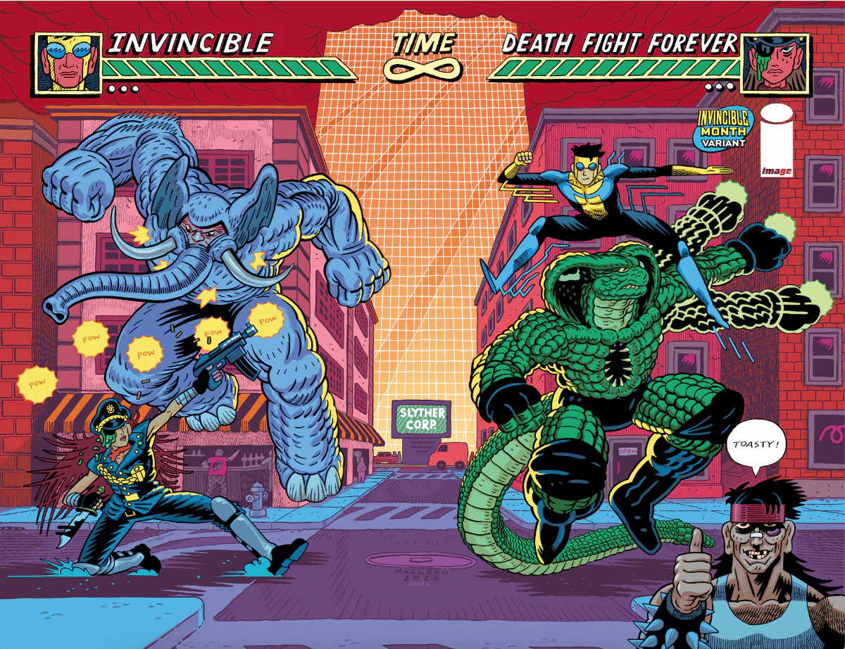 DEATH FIGHT FOREVER #2 (OF 5) CVR D ANDREW MACLEAN INVINCIBLE TEAM UP WRAPAROUND VAR (MR)