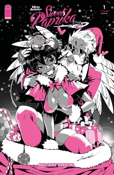 MIRKA ANDOLFOS SWEET PAPRIKA BLACK WHITE & PINK HOLIDAY SPECIAL (ONE SHOT) CVR B GODTAIL VAR (MR)