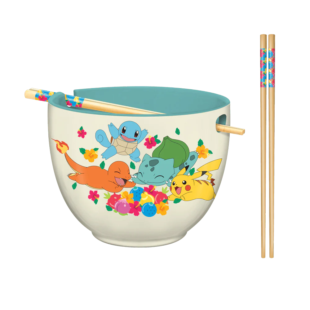 Pokémon Floral Boxed 20oz Ceramic Ramen Bowl w Chopsticks