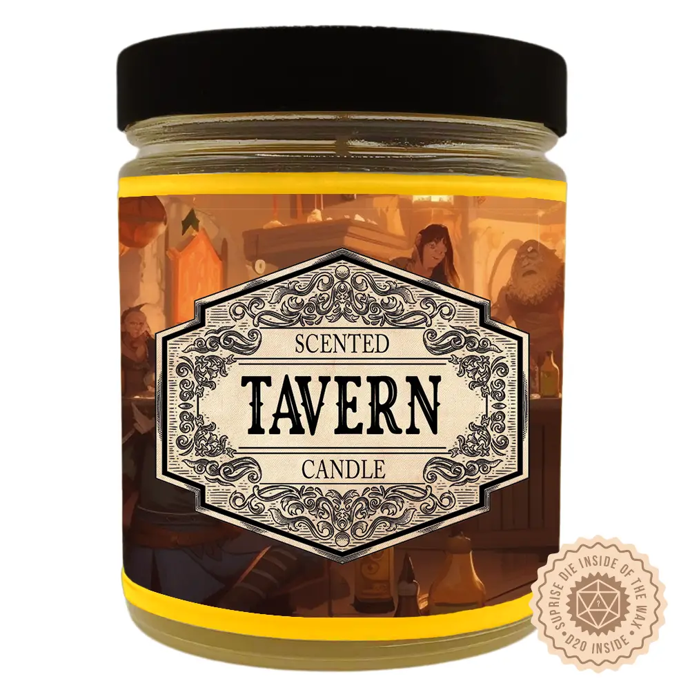 Scented Candle Tavern with Surprise D20 Dice