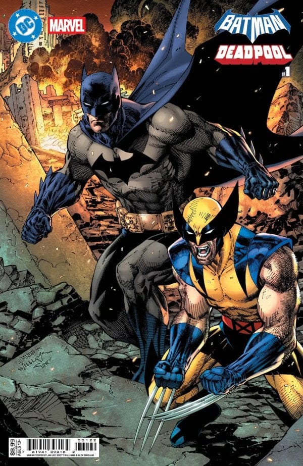 DC MARVEL BATMAN DEADPOOL #1 (ONE SHOT) CVR K JIM LEE BATMAN WOLVERINE CARD STOCK VAR