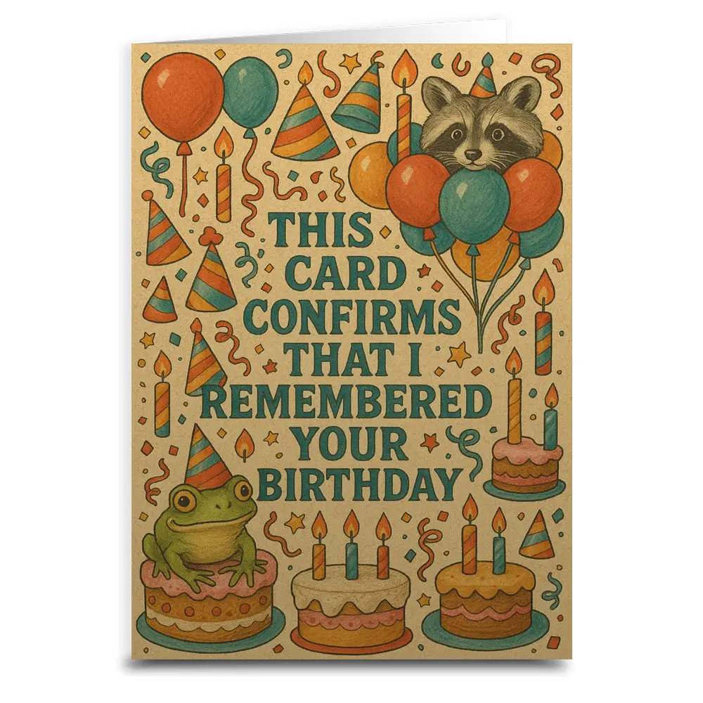 This Card Confirms I Remembered Your Birthday Card