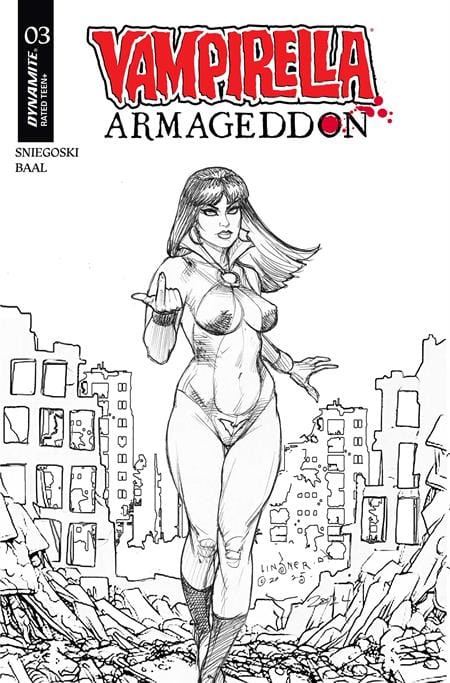 VAMPIRELLA ARMAGEDDON #3 CVR G INC 1:10 JOSEPH MICHAEL LINSNER LINE ART VAR