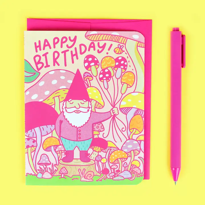 Woodland Gnome Birthday Card