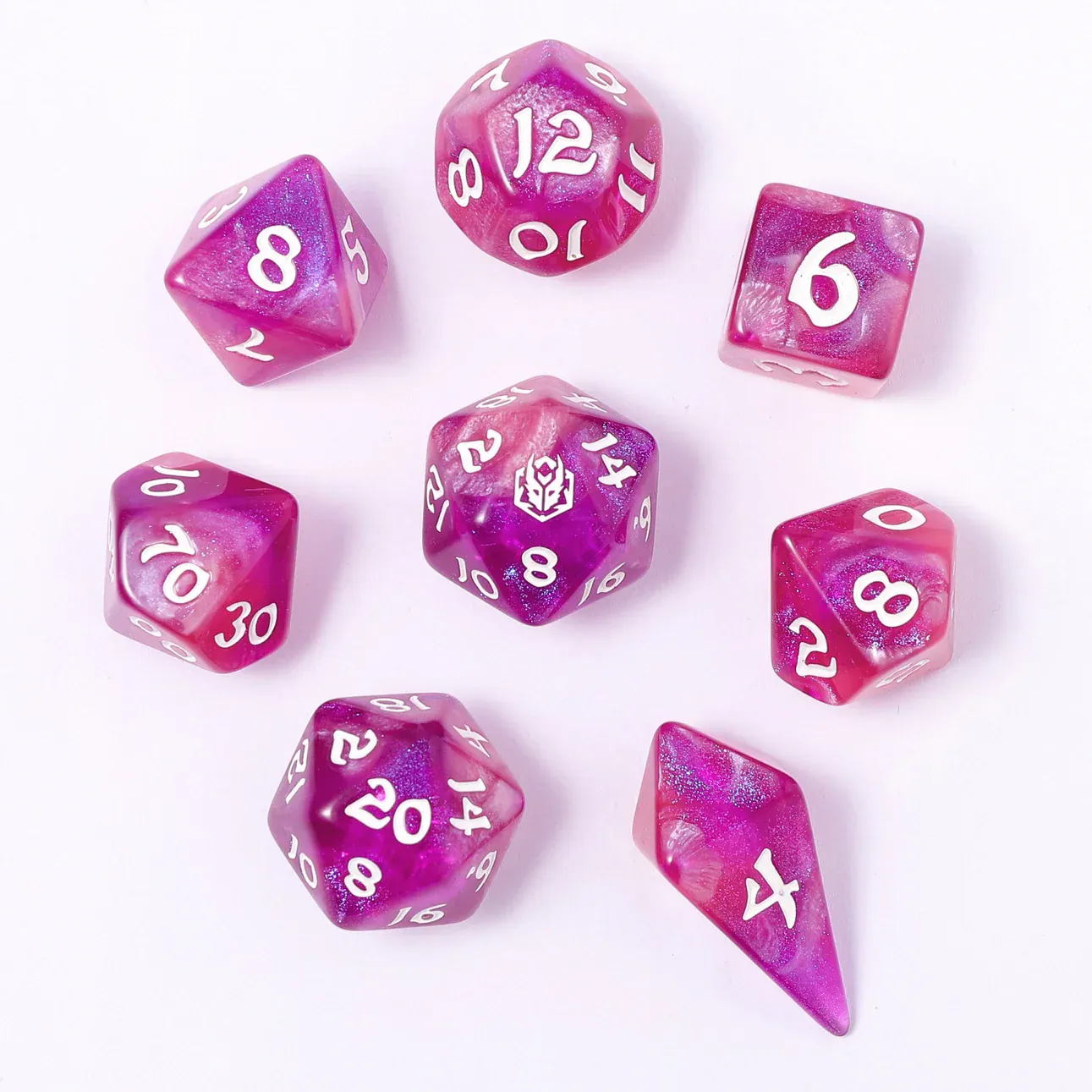Wyrmforged Rollers - Rounded Edge 8 Piece Polyhedral Dice Set - Witchs Brew - Image 2